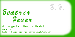 beatrix hever business card